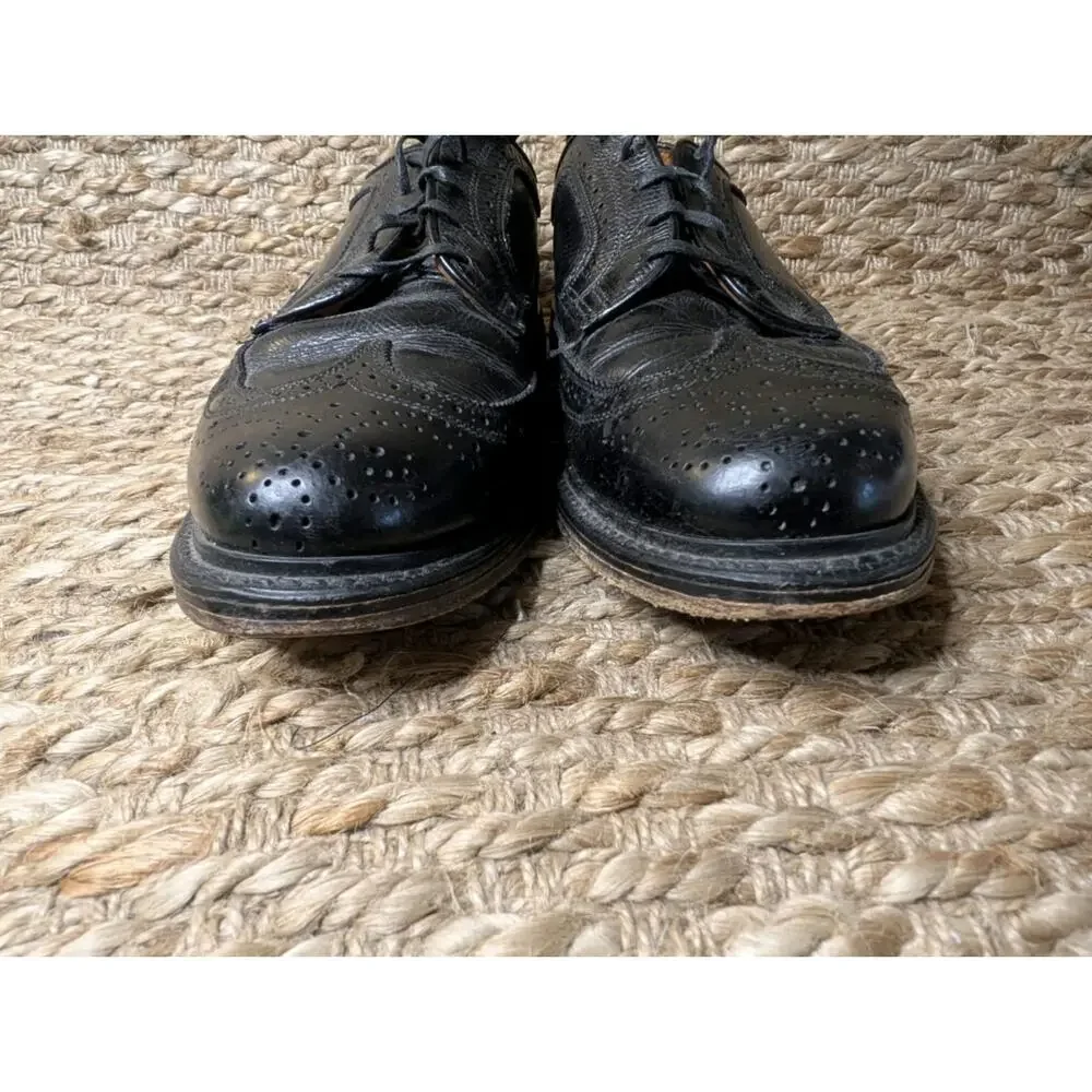 Thom McAn O’Sullivans Leather Oxford Brogue Black Dress Shoes Loafers Size 8.5